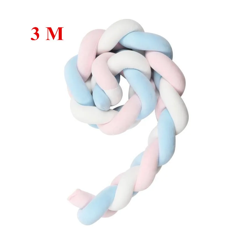 Pink White Blue 3M Бампер для детской кроватки, бампер для детской кроватки для новорожденных - Цвет: Pink White Blue 3M