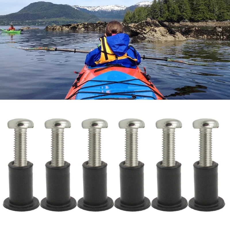 

6pcs M5 Rubber Well Nuts with M5 x 30mm Stainless Steel Screws Kit Fasteners Marine Hardware Nut&Bolt Assortment Set