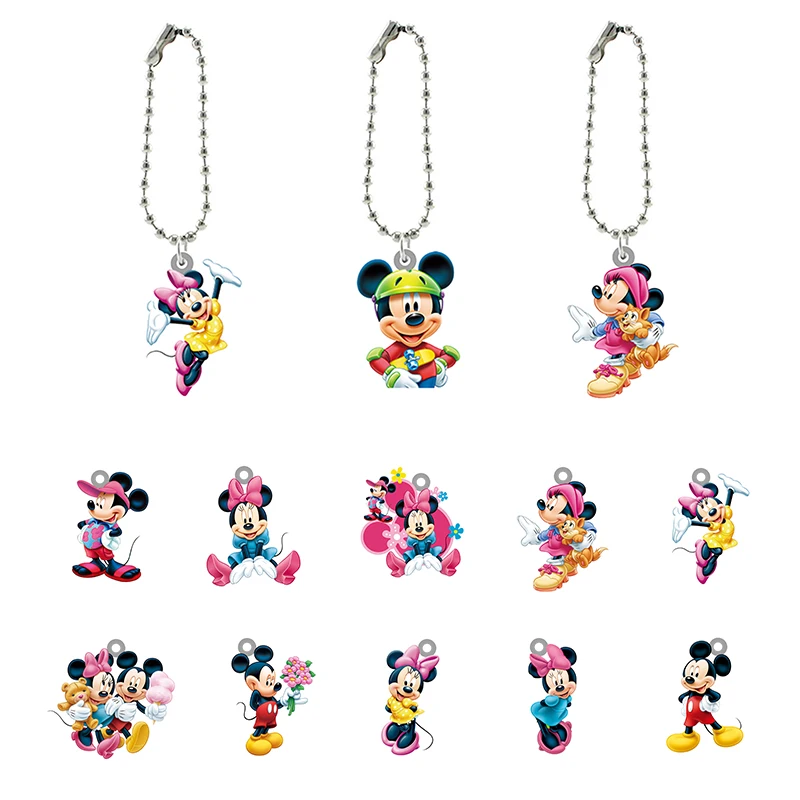 

Disney Animated Mickey Minnie Character Anytime Tasteful Keychain Acrylic Doll Keychain Boys And Girls Fashion Accessories
