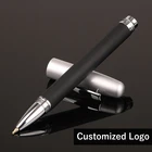 Ручка шариковая Металлическая черная с резиновой ручкой, роскошные письменные принадлежности для бизнеса и офиса, Канцтовары, индивидуальный логотип, подарок