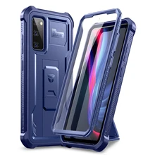 For Samsung Galaxy S20 FE Shockproof Case with Screen Protector Stand Phone Back Cover for S20 FE Phone Heavy Duty Bumper Case