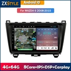 Автомагнитола 2DIN, Android 10,0, мультимедийный видеоплеер для Mazda 6 2007, 2008-2015, GPS-навигация, DVD, RDS, Carplay