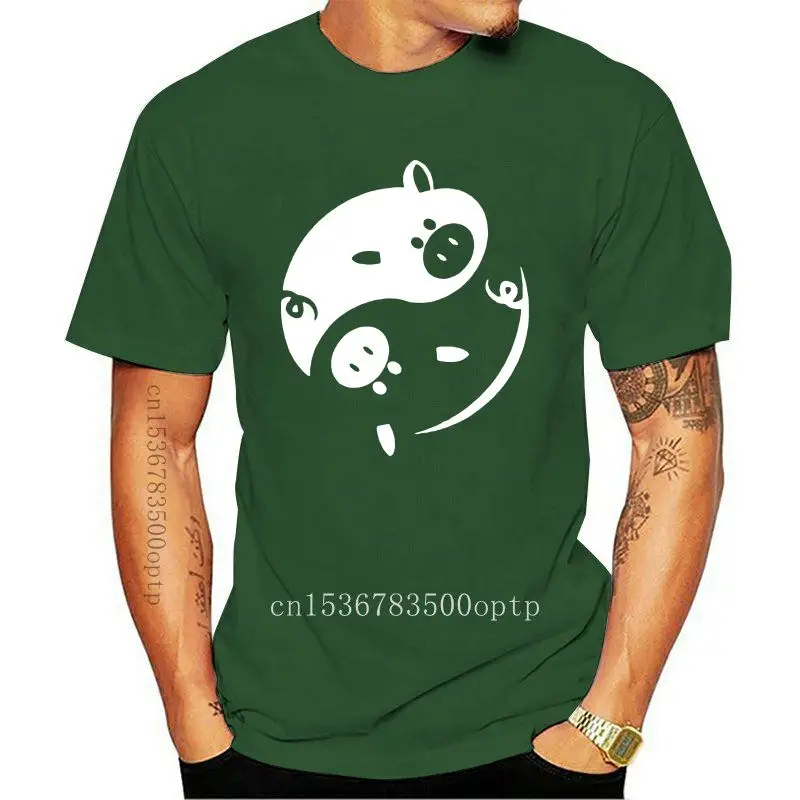 

Дизайнерская футболка Инь-Ян с китайским годом свиньи 2021 года 2021, 100% хлопок, Мужская трендовая крутая Повседневная футболка, Мужская футбол...