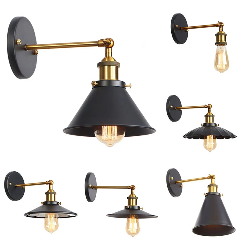 

Retro Industrial Balcony Wrought Iron Surface Wall Lamp Mounting Creative Nostalgia Stairway Corridor Aisle Bar Sconce Light