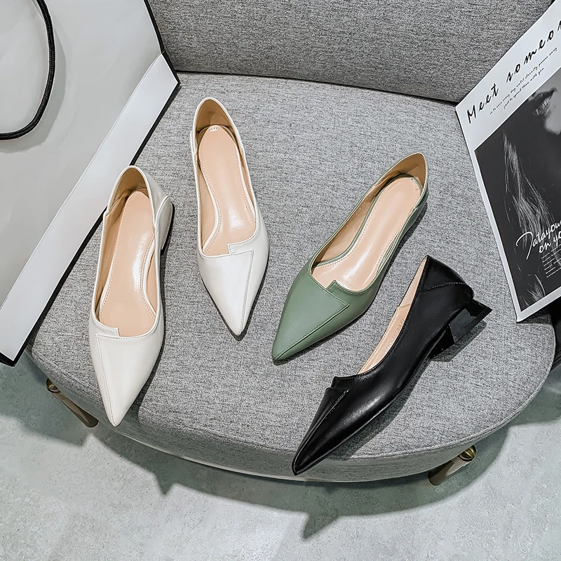 

Summer Classics Sexy Shoes Women's Pumps Shoes Casual Woman Hoof Heels Pointed Toe Solid Color Ladies For Women Fashion Slip On