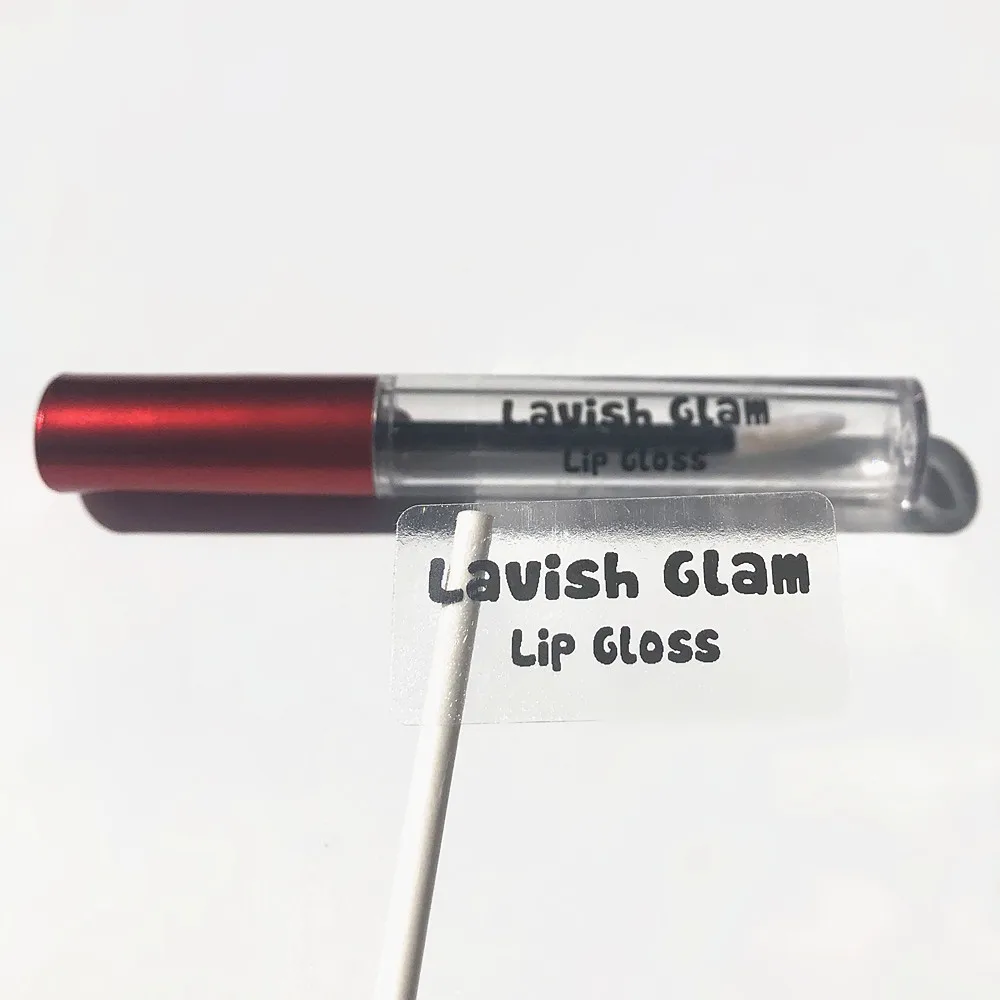 

Custom lip gloss tube stickers personalized cosmetic lipstick bottle labels 60 pieces (no bottle)