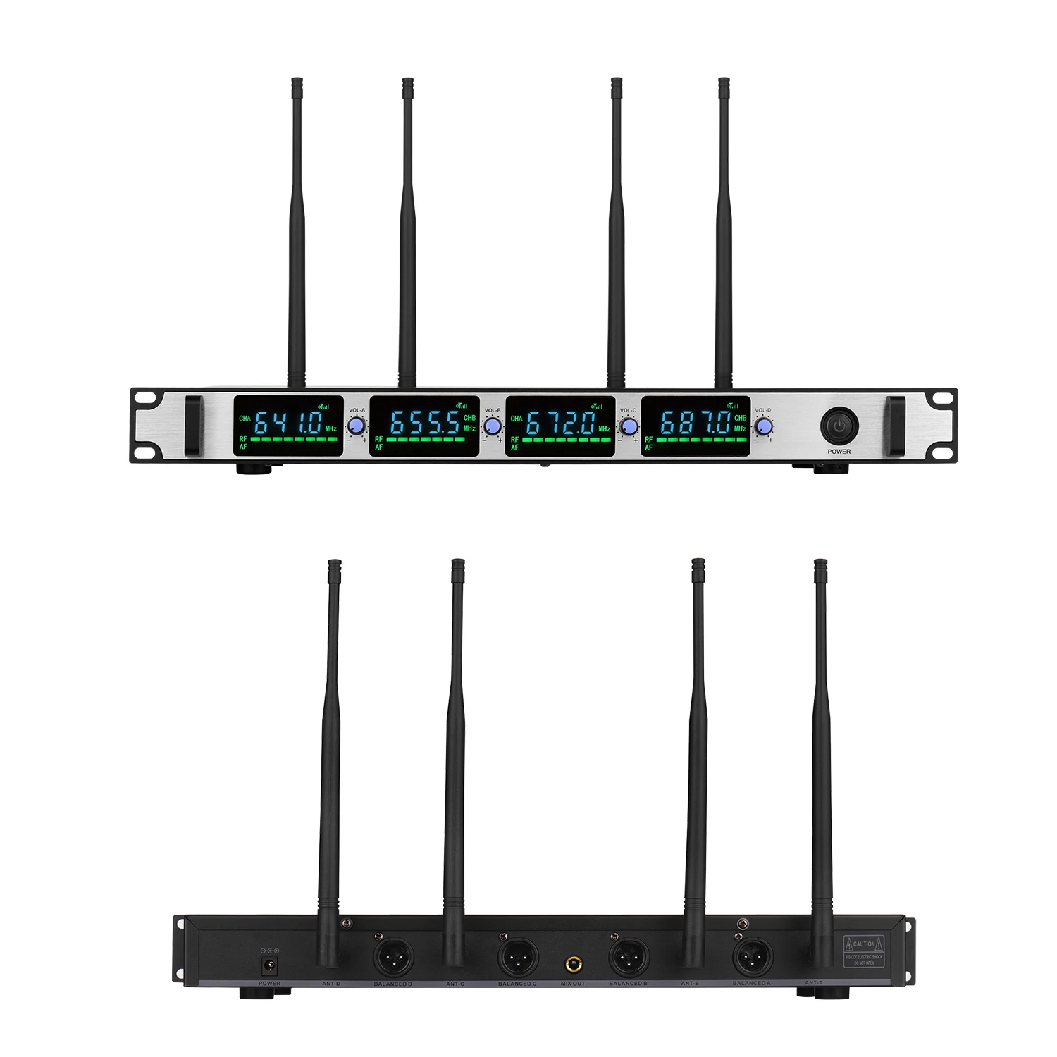 Профессиональная Беспроводная микрофонная система 4-канальный UHF беспроводной