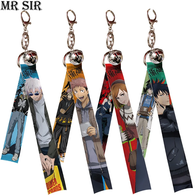 

Jujutsu Kaisen Anime Keychain Cosplay Yuji Itadori Gojo Satoru Fushiguro Megumi Fashion Streamer Key Chains Keyring Bell Pendant