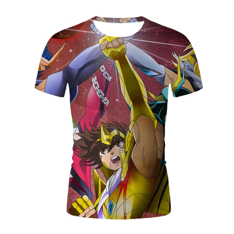 

Saint Seiya 3D Printing Street Fashion Men's and Women's T-shirt Summer Cartoon Anime Harajuku Oversized Graphic Men's T-shirt