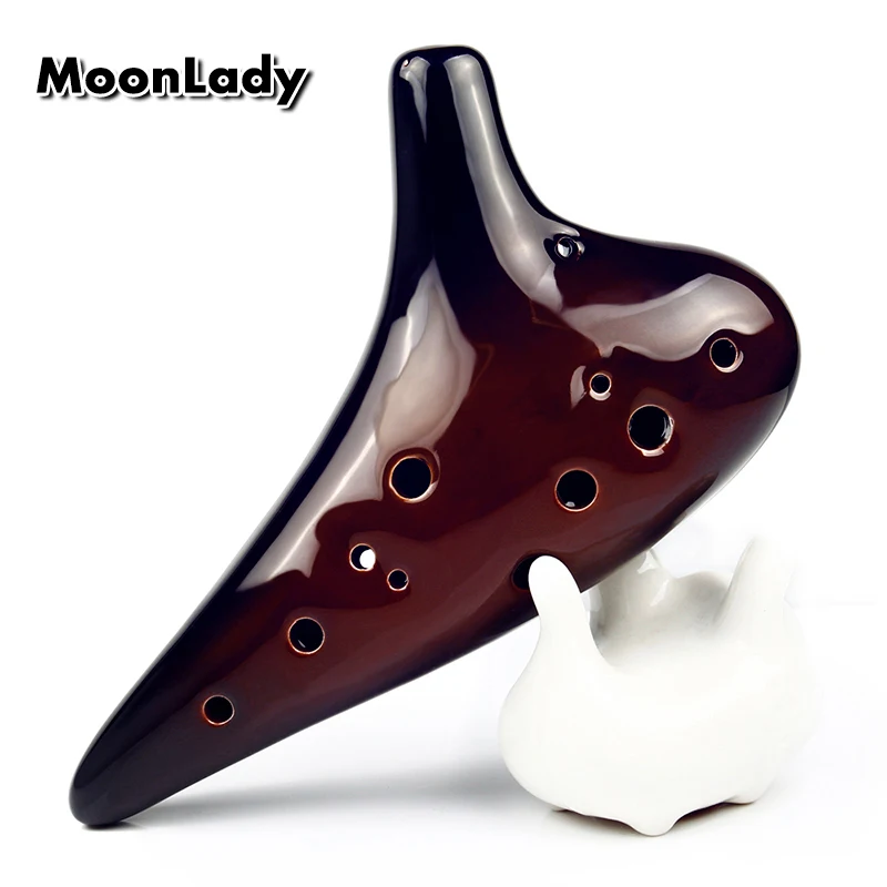 Alto C Key Ocarina 12 Holes Ceramic Music Instrument Bright Glossy Glaze Woodwind High Quality | Спорт и развлечения