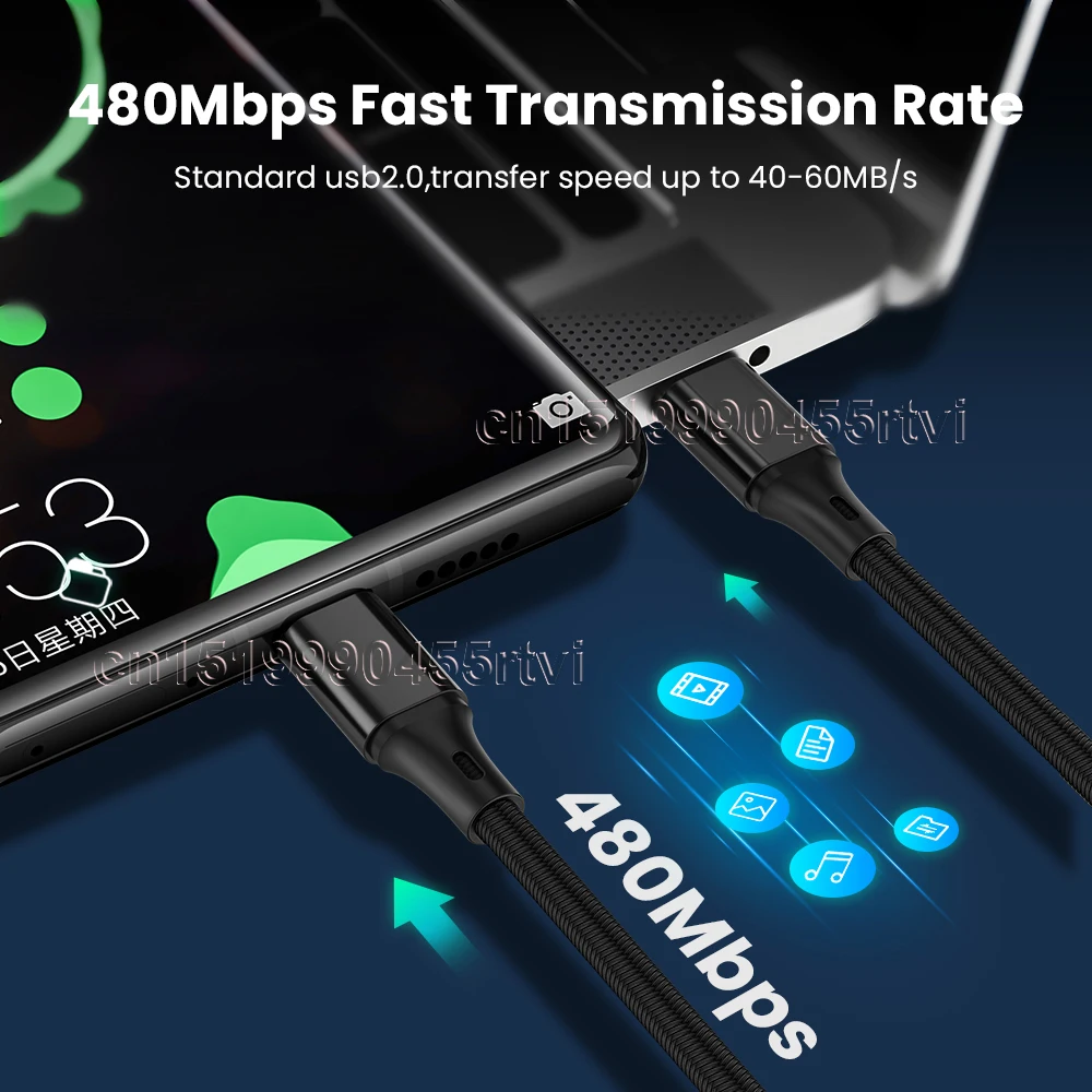 PD 60 Вт USB Type C кабель Qulck QC3.0 Быстрая зарядка для Xiaomi Samsung Huawei провод передачи данных