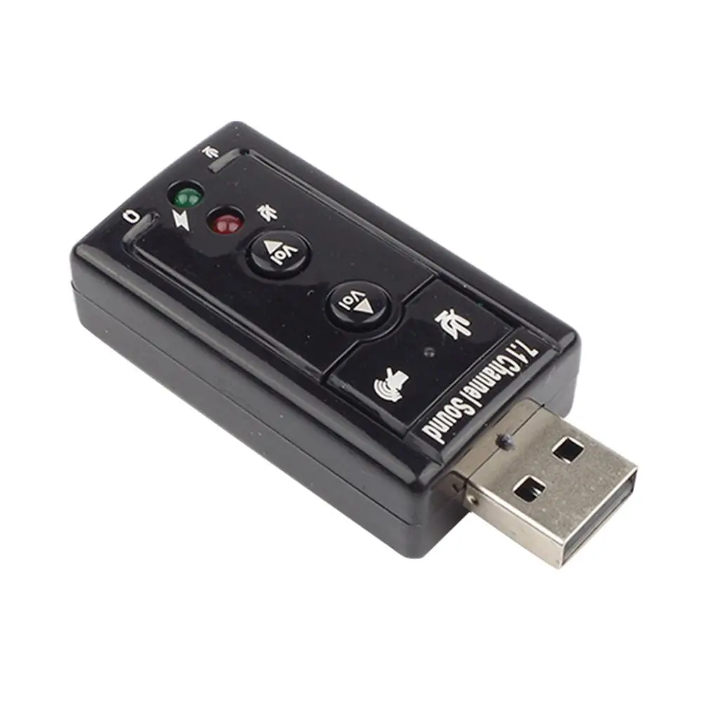 Внешняя звуковая карта с кнопкой управления USB 7 1 каналов 3D стерео аудио для