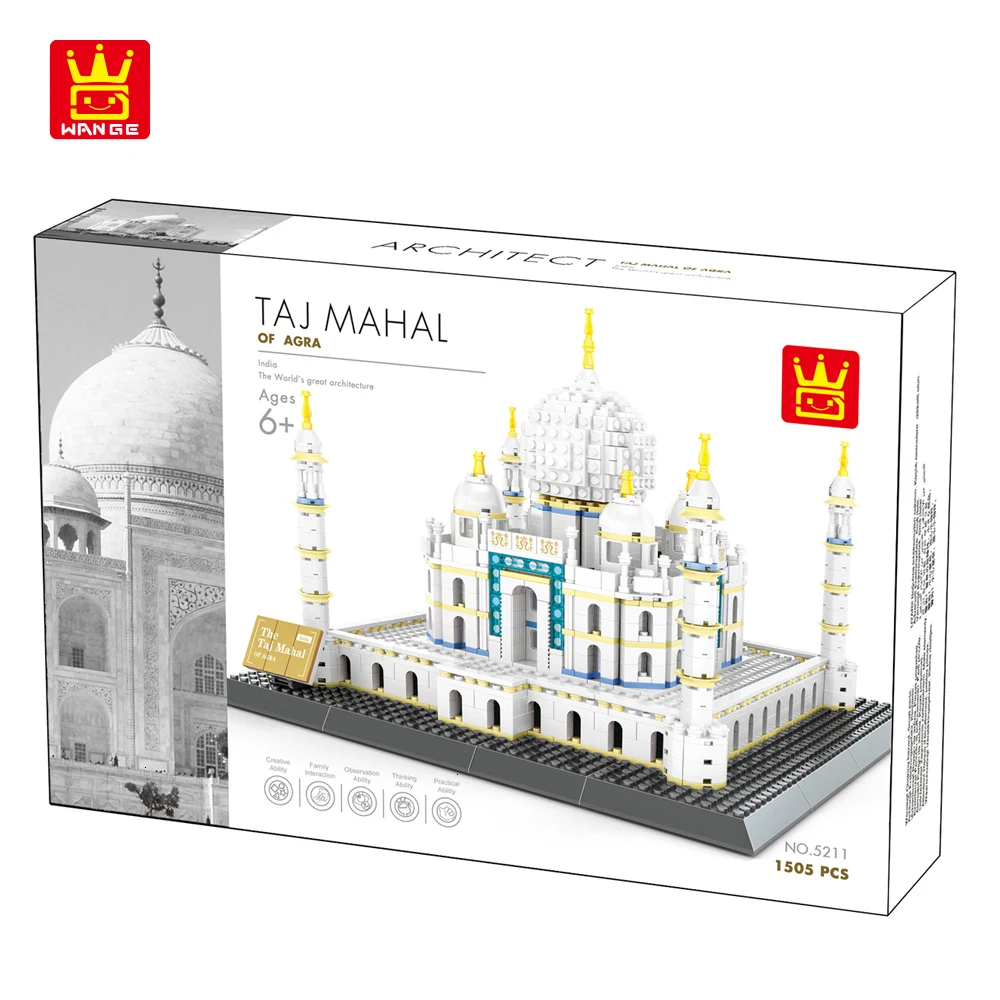 

Wange 5211 Famous Architecture Series Building Blocks Toys 1505pcs Bricks TAJ MAHAL Of AGRA Construction Toys For Children Gifts
