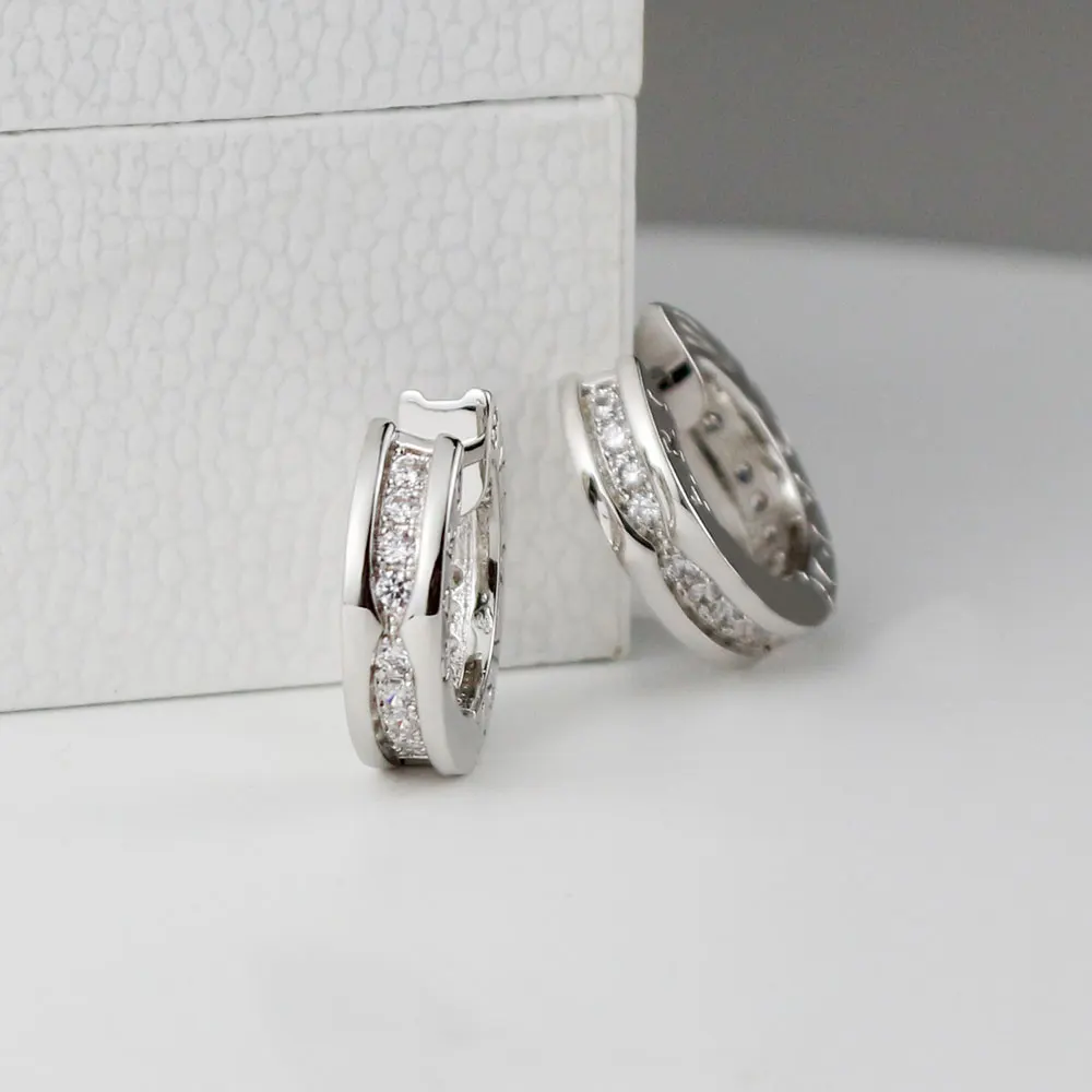 

KT Jewelry Luxury Stud Earrings High Quality 1:1 LOGO Roman Classic Shining Concave Circle Stud Earrings Bvl Jewelry For Woman