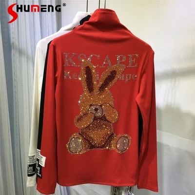 Футболка женская Базовая из 100% хлопка удобный пуловер с мультяшными бусинами Топ