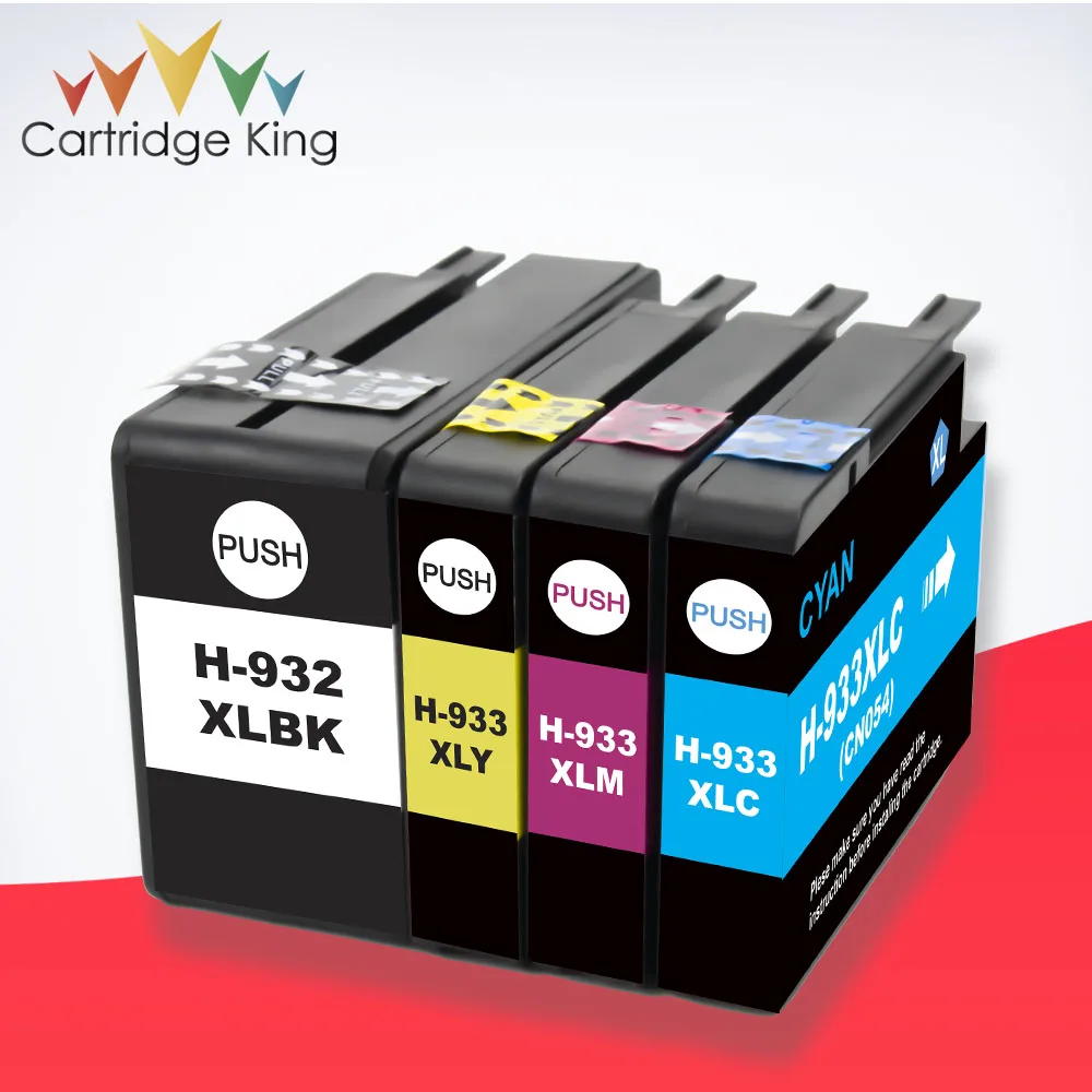 Картридж King 4 шт. 932XL 933XL сменный чернильный картридж для HP 932 принтера Hp Officejet 6100 6600