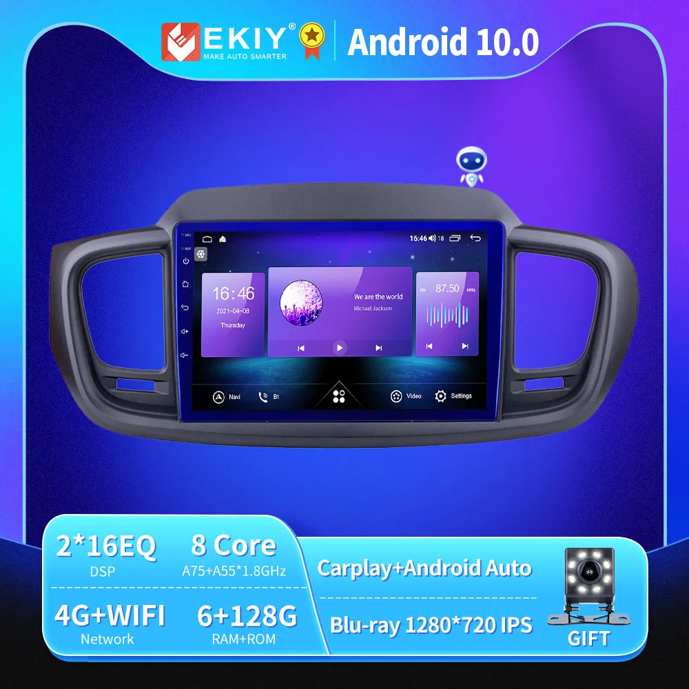 EKIY Авторадио Android 10 для KIA Sorento 3 2014 2017 автомобильное радио Blu Ray 1280*720 IPS/QLED