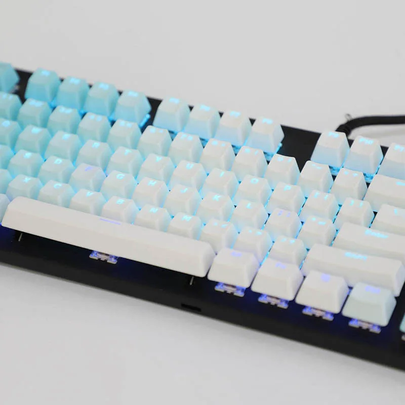 

104Keys PBT Backlight Keycaps Double Shot Transparent Lettering Injection Key Cap for Wired USB Switches Mechanical Keyboard OEM