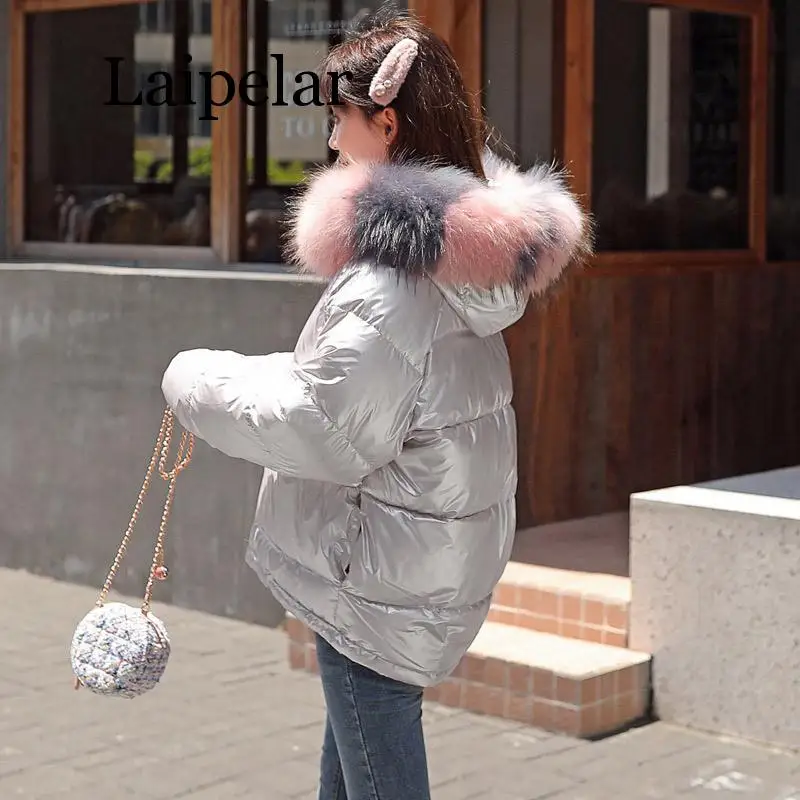 Winter Faux Fur Collar Short Parka Women Hooded Cotton Padded Jacket Female Parkas 2019 Fashion Thicken Warm Coats Woman