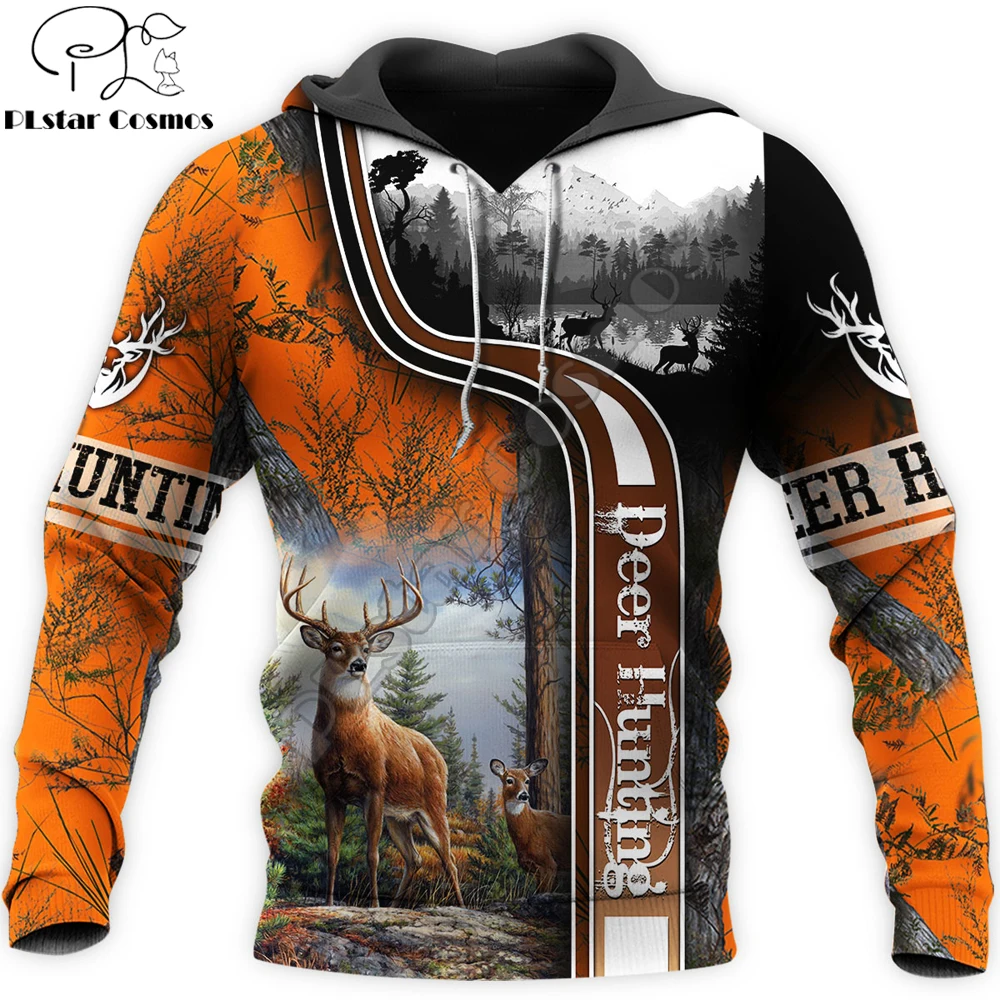 Fashion Men Hoodie Beautiful Deer Hunting 3D Printed Harajuku Sweatshirt Unisex Casual Jacket Pullover sudadera hombre KJ075