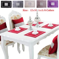 1pc elegant placemats for dining table with rhinestone strip perfect for halloween birthday party 12x16 inch
