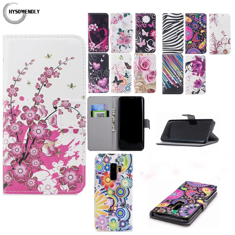 Чехол книжка HYSOWENDLY в винтажном стиле с цветком для samsung Galaxy S3 S4 S5 S6 S7 edge Plus S8 S9