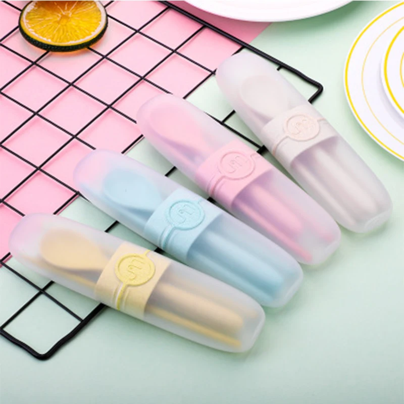 Детский комплект переносной посуды для младенцев 4 вида цветов Экологичные