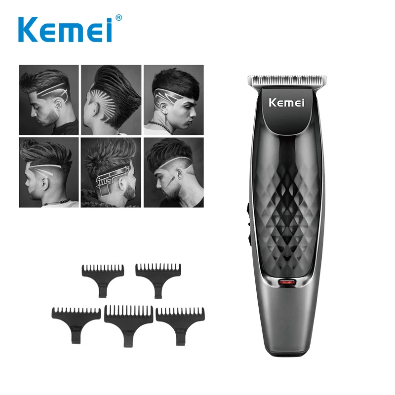 

Kemei Men's Electric Hair Clipper Professional Styling Haircut Shaving Machine 5 Limit Comb Precision Carving Trimmer 35D