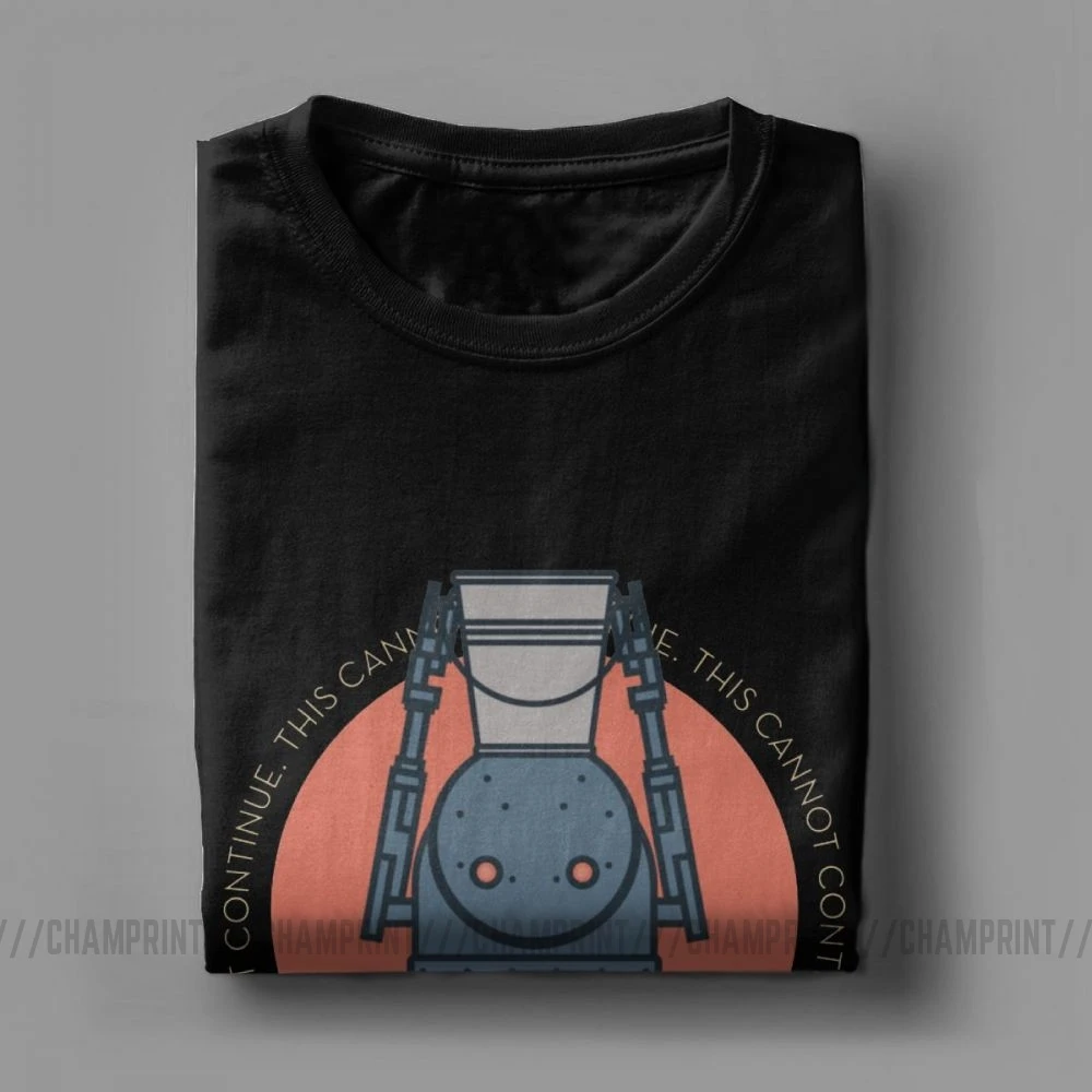 Футболка мужская с коротким рукавом из чистого хлопка принтом робота|Мужские