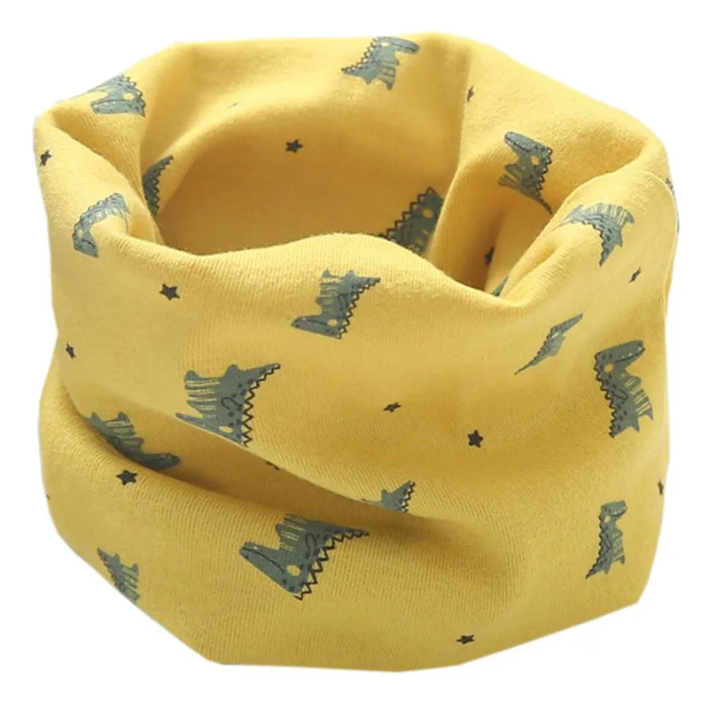 dinosaur yellow Новинка года; сезон осень-зима; Детский многофункциональный теплый шейный платок с воротником; детский хлопковый шарф - Цвет: dinosaur yellow