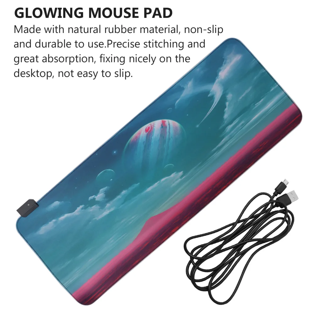 

Non-Slip Gaming Mat Rubber Base LED Light RGB Mat for Computer PC