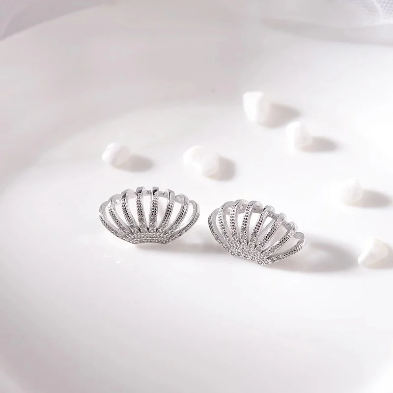 ZOBEI минималистский личности Корона Серьги гвоздики для женщин Аутентичные 925