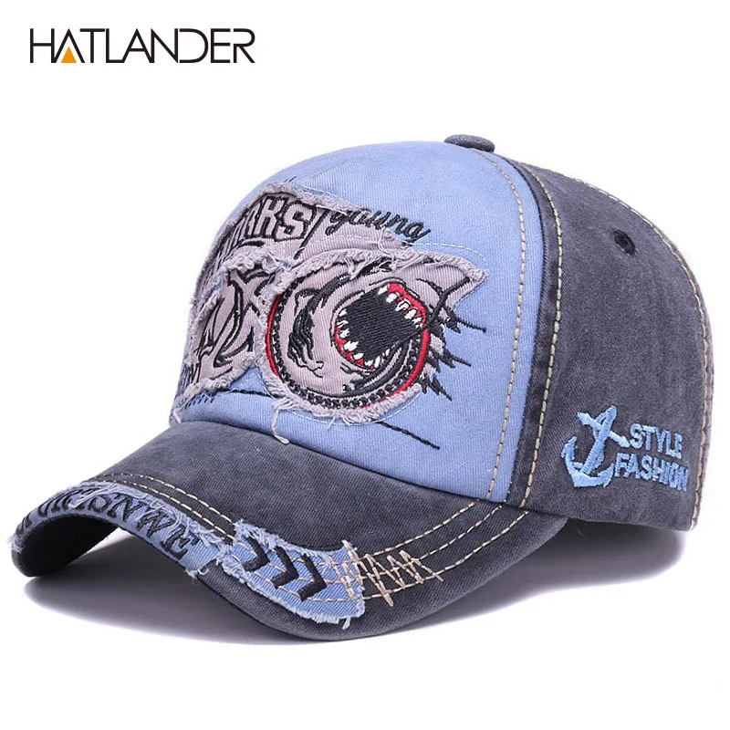 blue-black HATLANDER модные спортивные кепки наружные кепки для пробежек винтажная шляпа для папы 5 панелей Кепка с защелкой аппликация из хлопка Бейсболка с вышивкой - Цвет: blue-black