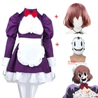 Косплей-костюм горничной JP из аниме горничная с высокой посадкой-Фуку камень, 3 шт., парик, наряд горничной, костюм служанки, косплей-костюм для вечеринки, косплей для девочек