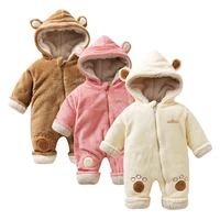 baby winter clothes newborn infant baby boy girl hooded cartoon flannel romper jumpsuit warm clothes soft fleece jumpsuit pajama