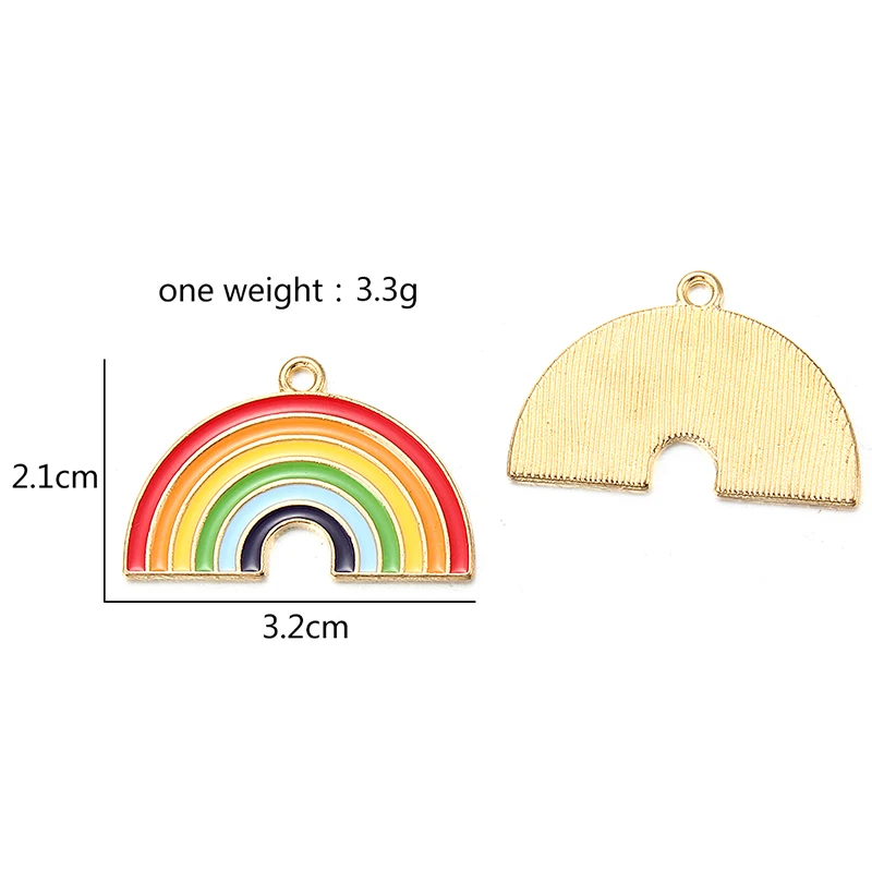 Big Rainbow Колокольчики с эмалевым покрытием снежинки-подвески 10 шт. рождественские привидения Подвески Ремесло для DIY украшения ожерелье серьги браслет ювелирные изделия аксессуар - Окраска металла: Big Rainbow