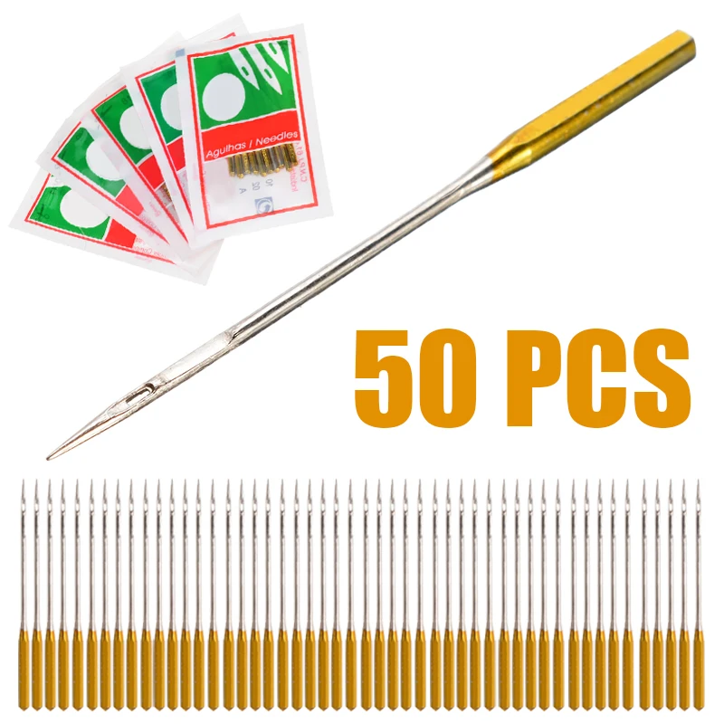 

50Pcs Household Singer Sewing Needles For Singer Simple 3116 2263 3221 3223 3232 201 301 301A