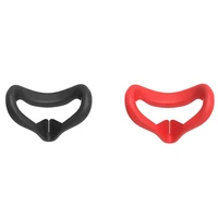 2x silicone eye mask cover pad for oculus quest 2 vr headset breathable anti sweat light blocking eye cover black red
