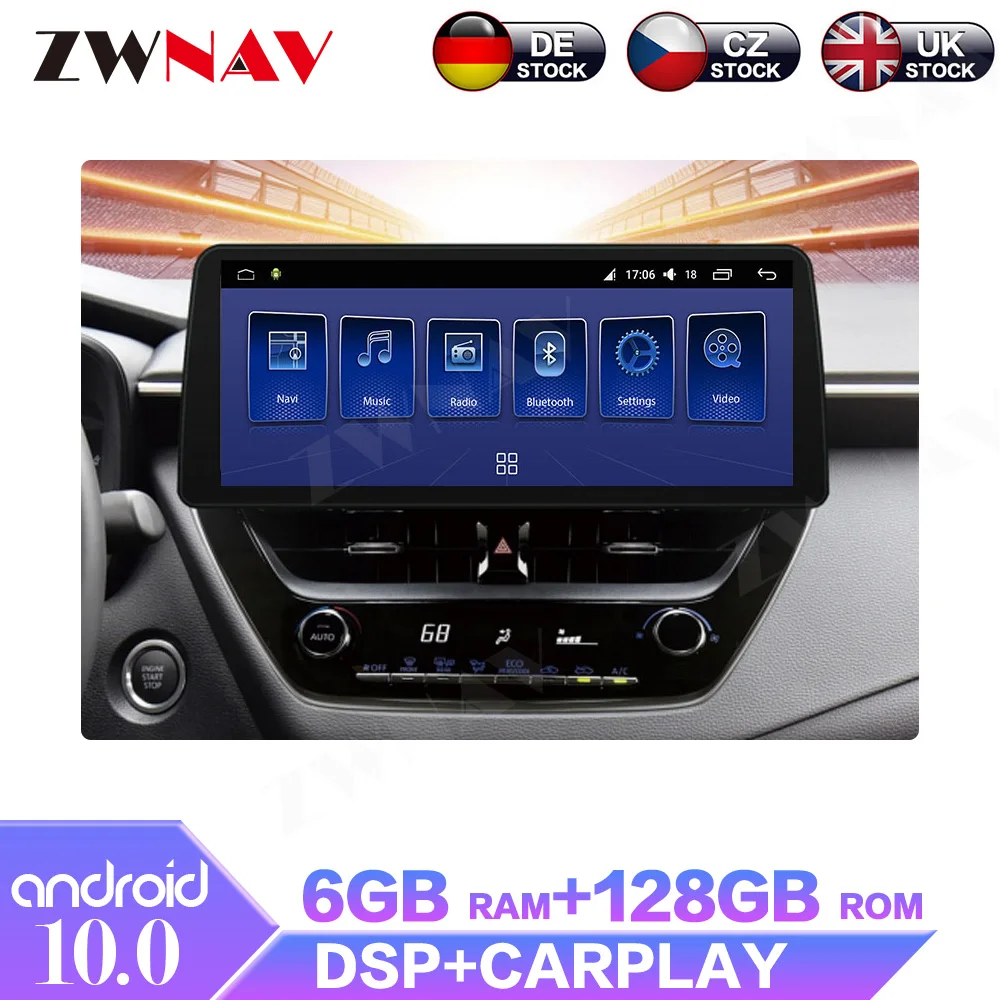 

Android 10.0 6+128G For Toyota Corolla 2019 2020 2021 Car Multimedia Radio Stereo GPS Navigation System Player With DSP Carplay