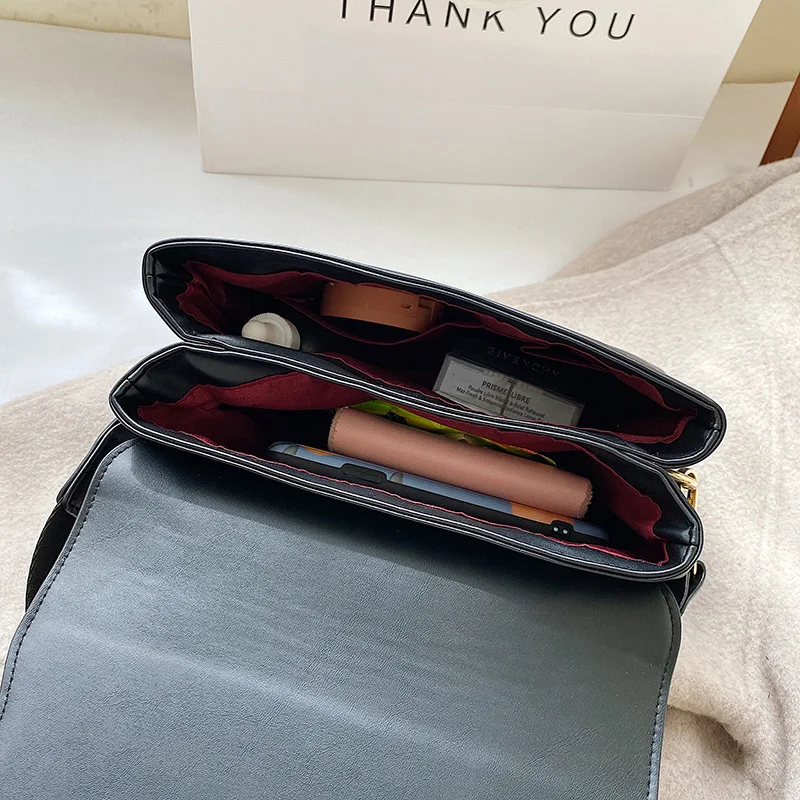 

2021 spring new ladies bag Fashion all-match small square bag Luxury leather crossbody bag Women handbags 2 shoulder straps