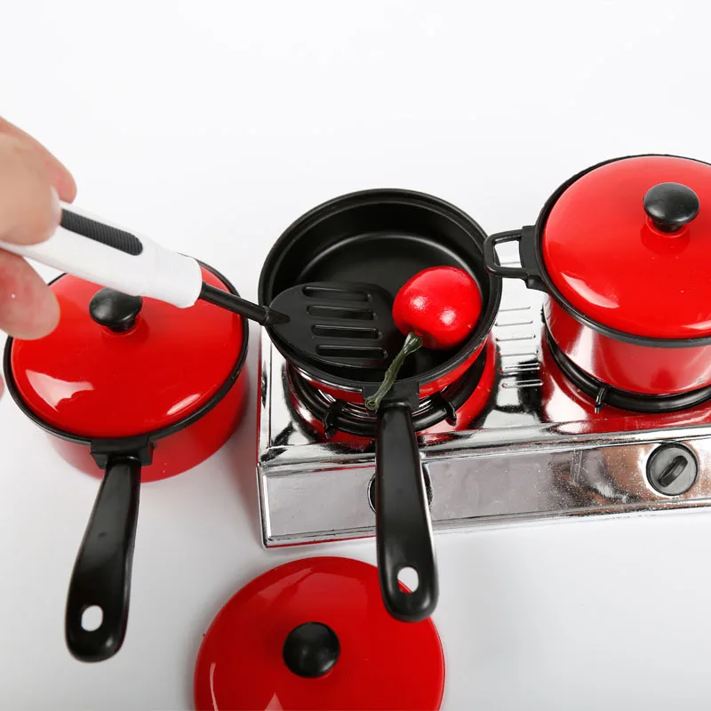 Kid Kitchen Toys 17Pcs/Set Simulated Mini Kitchen Cookware Pot Pan Set Tableware Pretend Play Safe Cute Children Girl Toy Gift