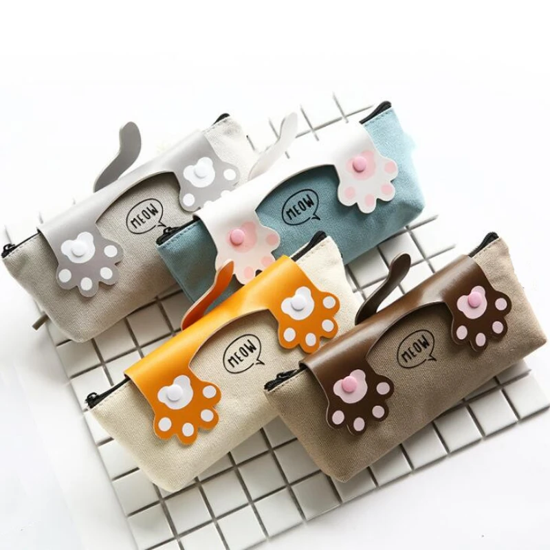 

1pc Cartoon Kawaii Cat Claw Pencil Case Pencil Bag Stationery Kids Gift Pencil Pouch Cute Cosmetic Bags School Supplies