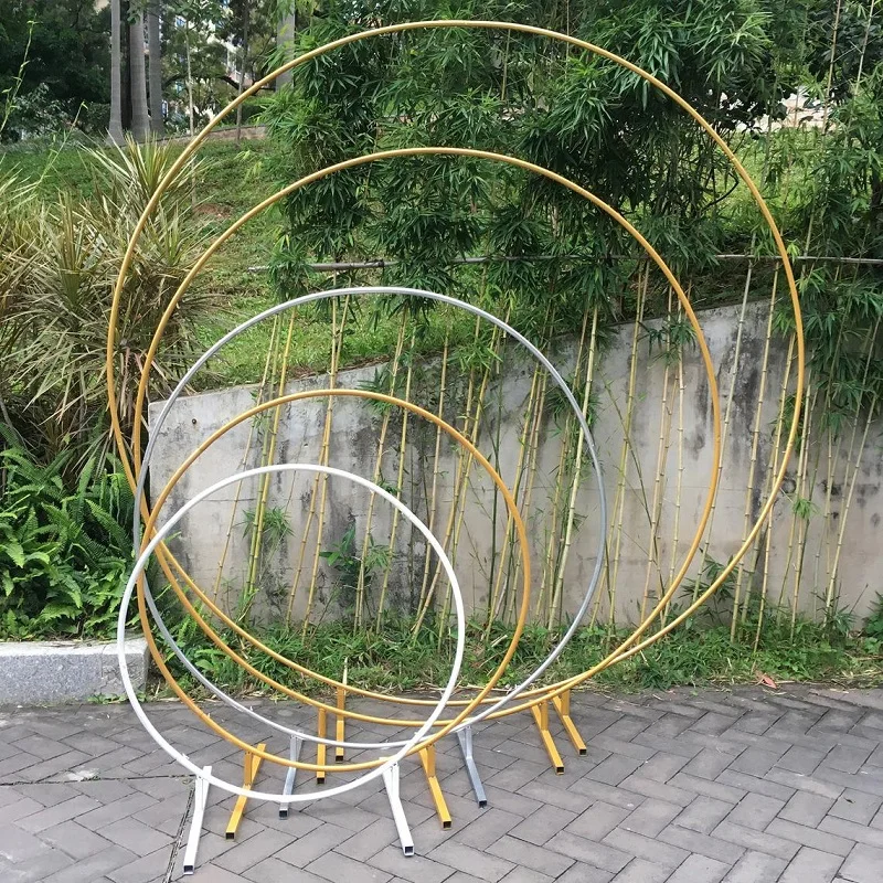 

Iron Circle Wedding Birthday Arch Decoration Background Wrought Props Outdoor Lawn Round Backdrop Wedding Frame Wedding decor