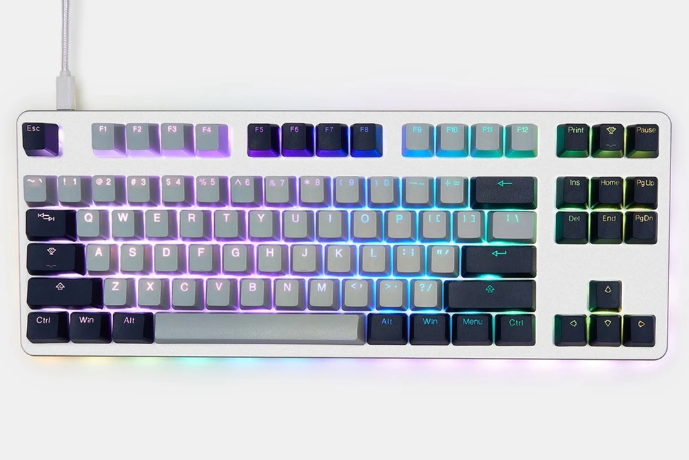 Taihao pbt двойные колпачки для ключей для самостоятельной сборки игровой механической клавиатуры колпачки с подсветкой oem профиль светильник серый темно-синий бежевый