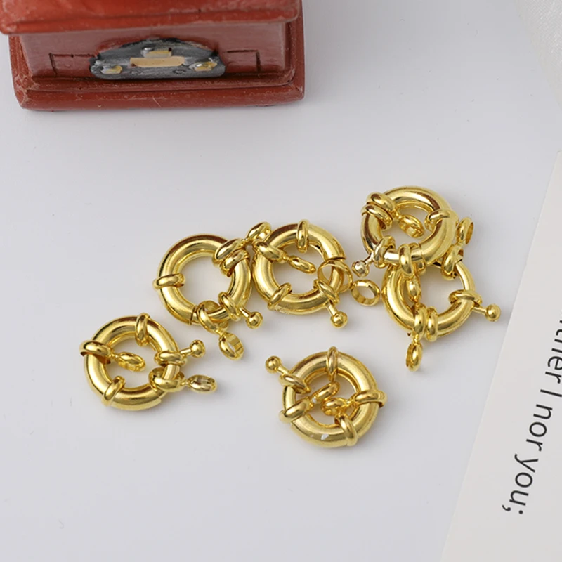 JUYA Wholesale 100 Pcs 15 mm Width Sailor Fastener Clasps Hooks For Jewelry Making Charm Connectors Handmade Jewelry Accessories