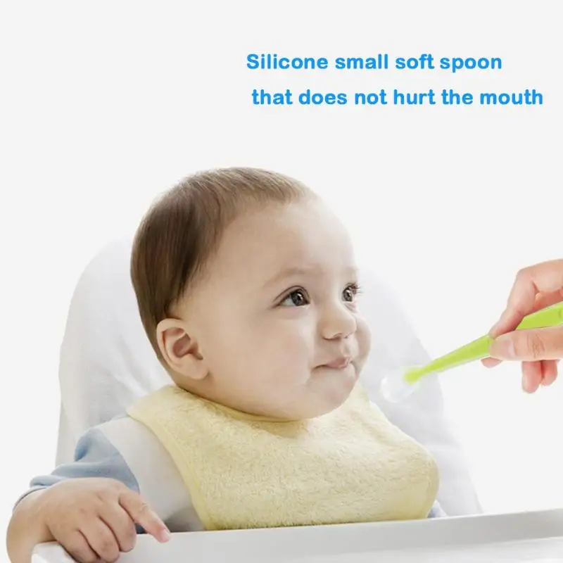 Ложки для кормления младенцев детская посуда мягкий силиконовый ковш супа