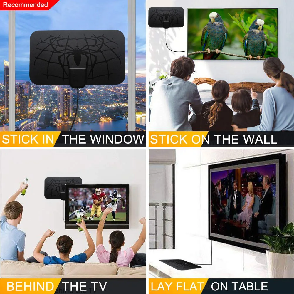 Внутренняя 960 миль цифровая антенна ТВ Усилитель сигнала DVB-T2 HDTV ясная