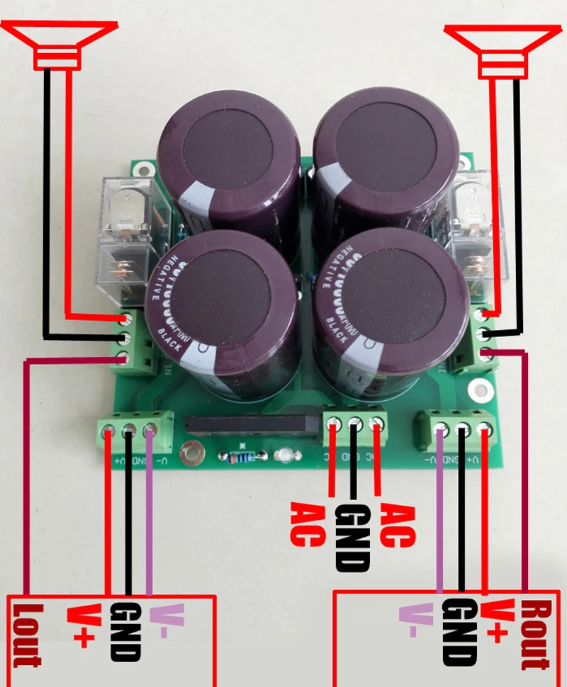 

Vogue AC Dual 22-40V Upc1237 Speaker Protection Board Amplifier Power Supply Rectifier Filter NOVER Capacitor 10000UF/63V