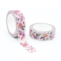 new 1pc 15mm x 10m red flowers floral leaves scrapbook paper masking adhesive washi tape washi tape designer mask