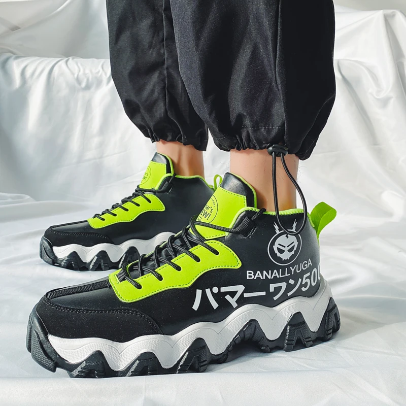 

Autumn Winter Printed High top Men's Sneakers Couple Fur Shoes Outdoor Hip-hop High Mens Casual Shoes zapatillas hombre casual